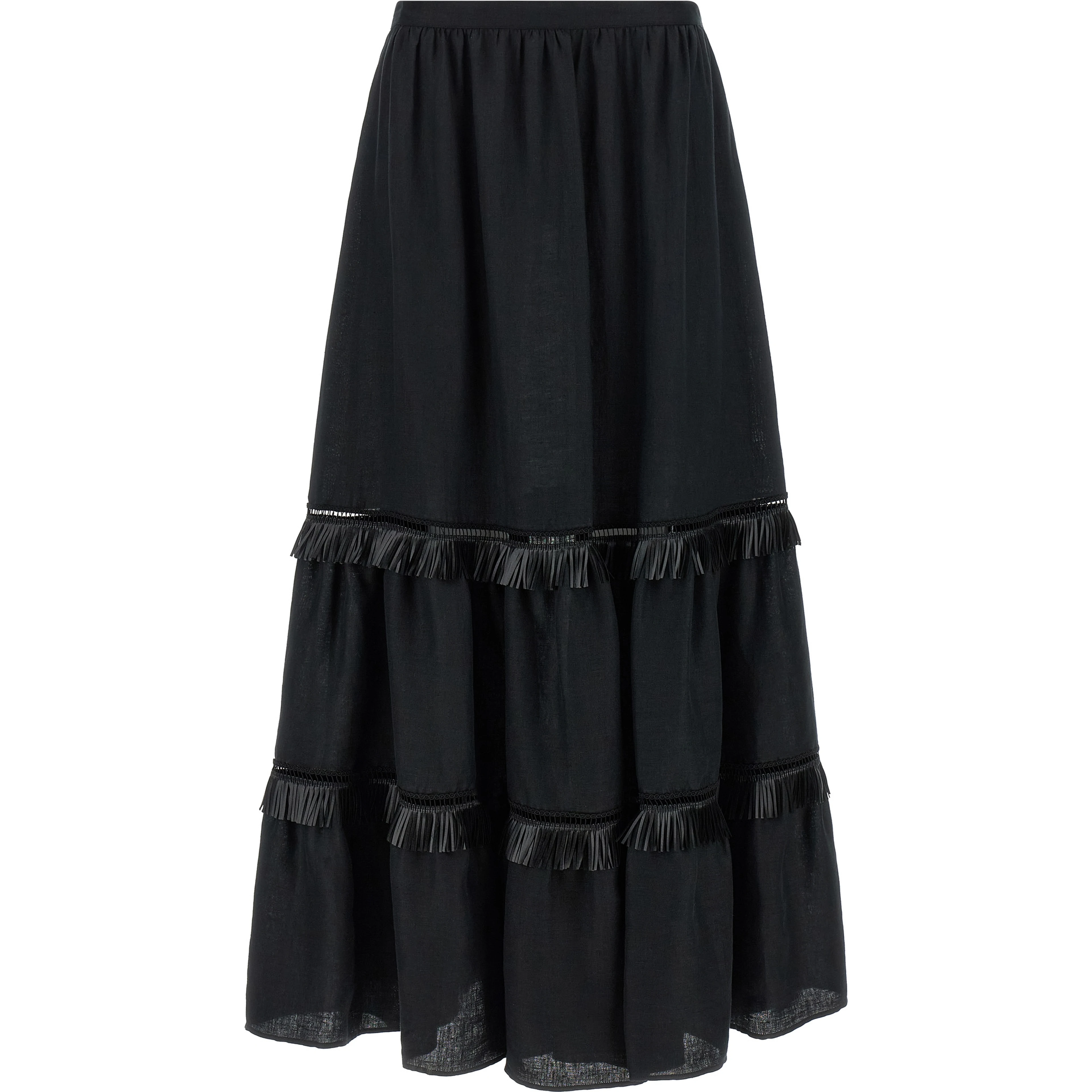Black Linen Mini Skirt