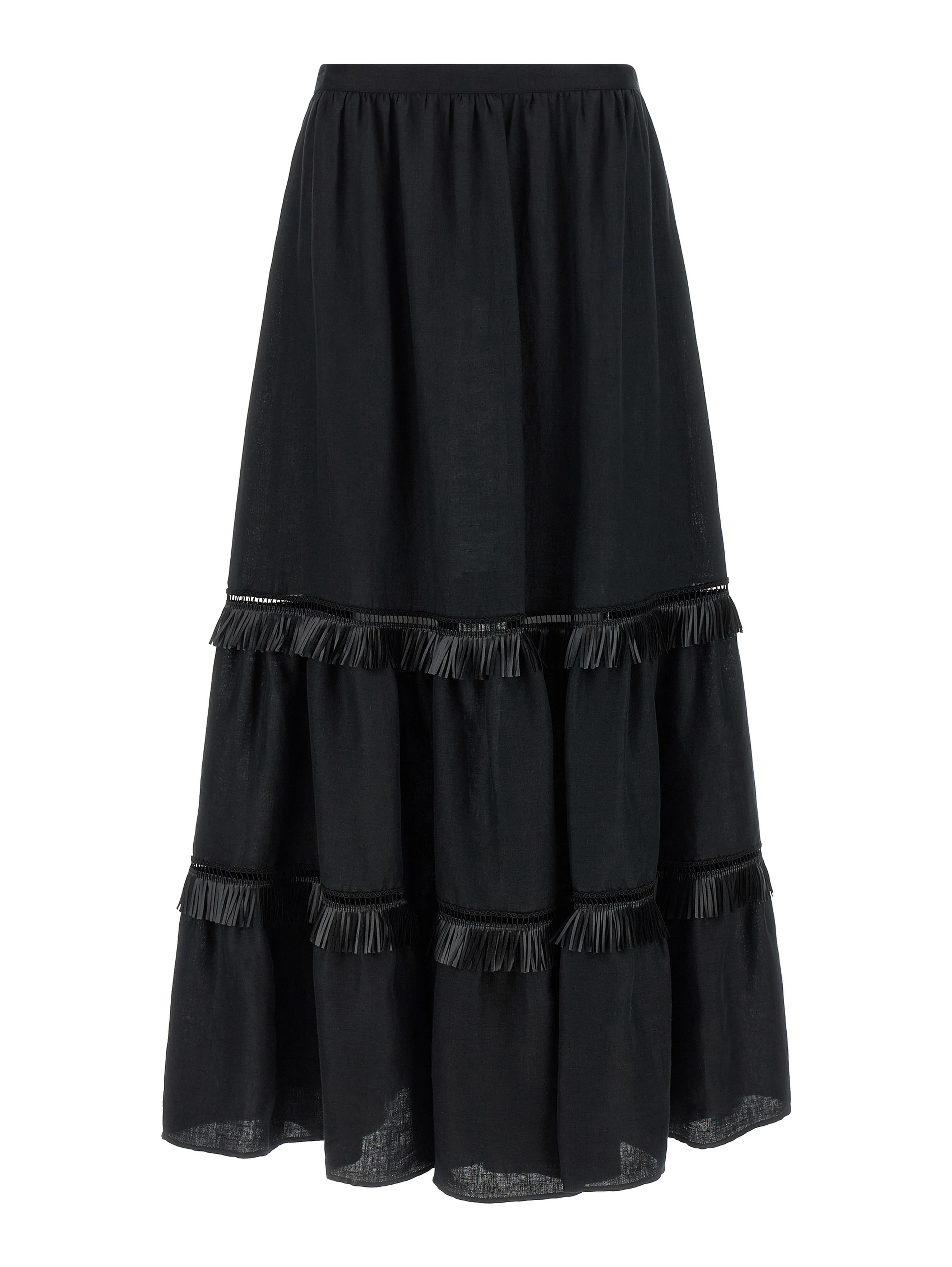 Black Linen Mini Skirt