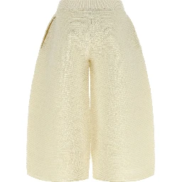White Polyester Cropped Pants