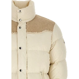 Beige Polyamide Full-Length Jacket