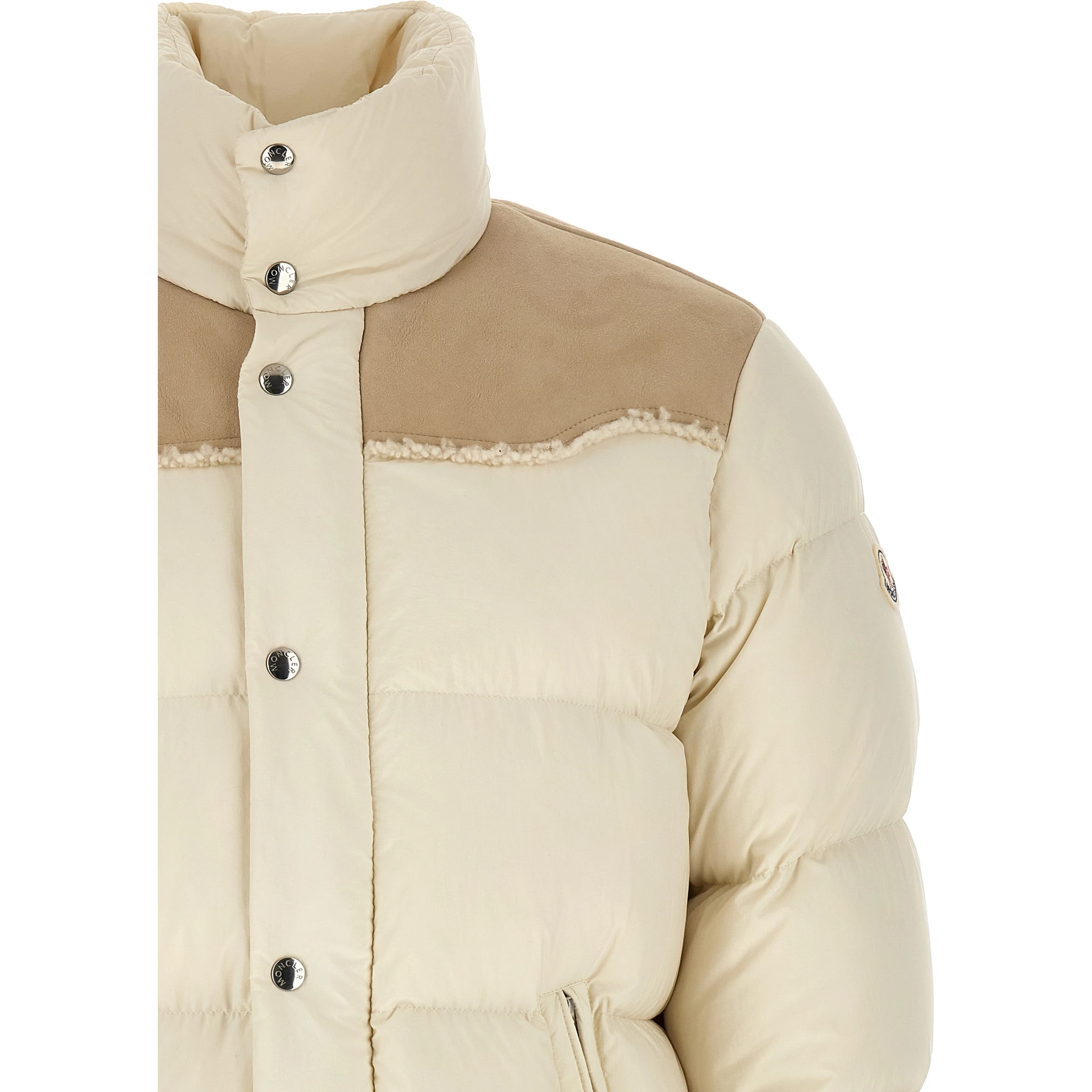Beige Polyamide Full-Length Jacket