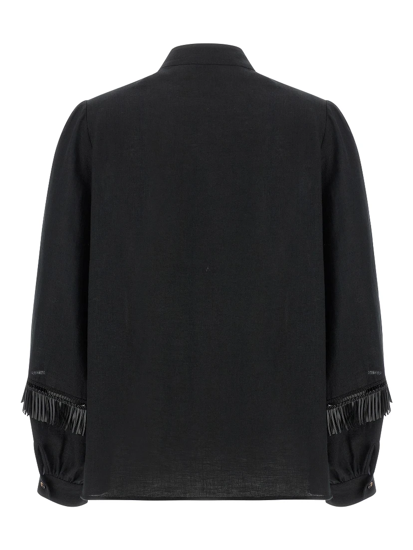 Black Linen Blouse