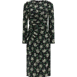 Black Synthetic Midi Dress