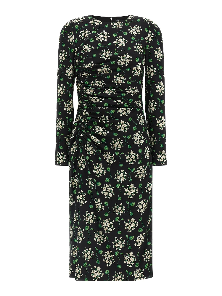 Black Synthetic Midi Dress