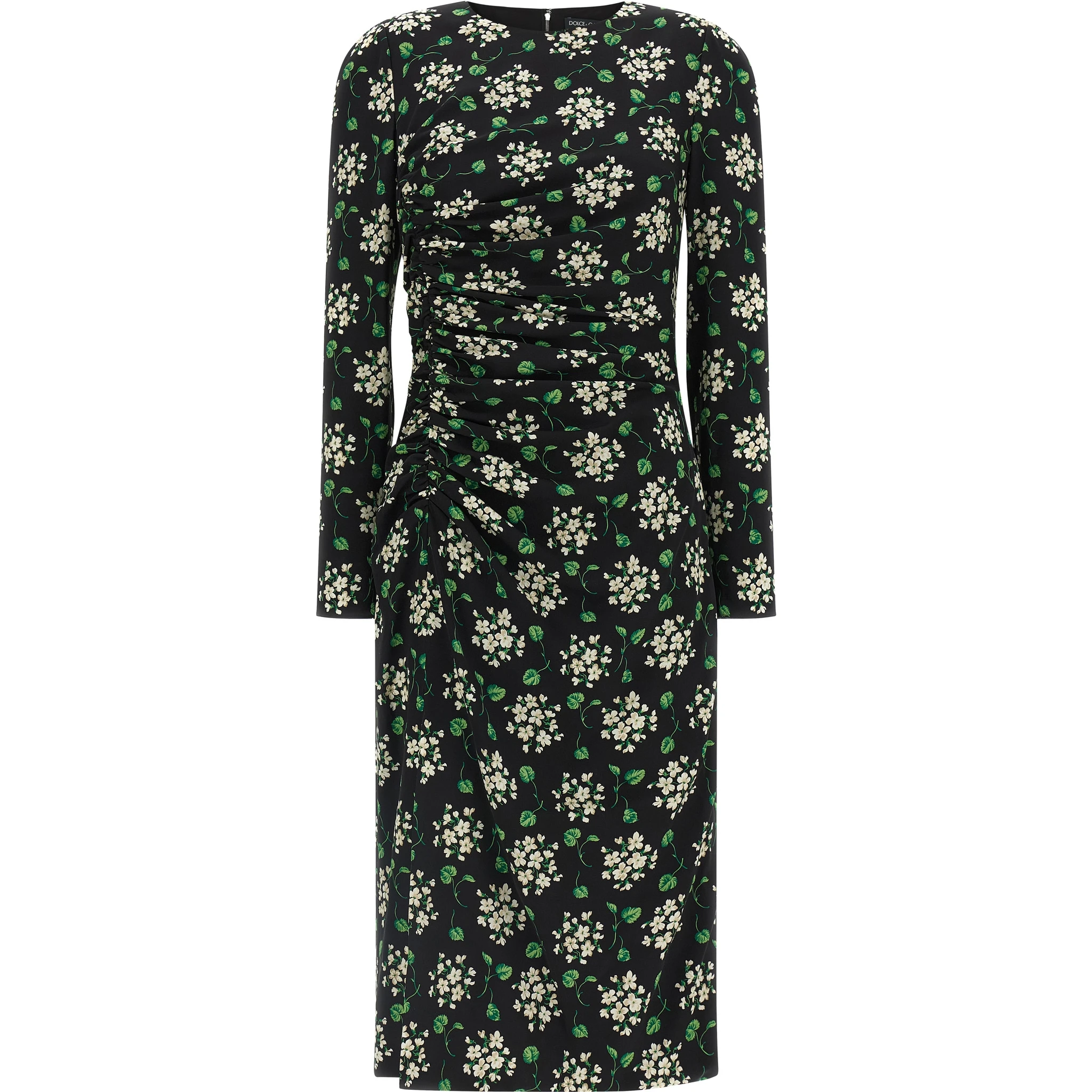 Black Synthetic Midi Dress