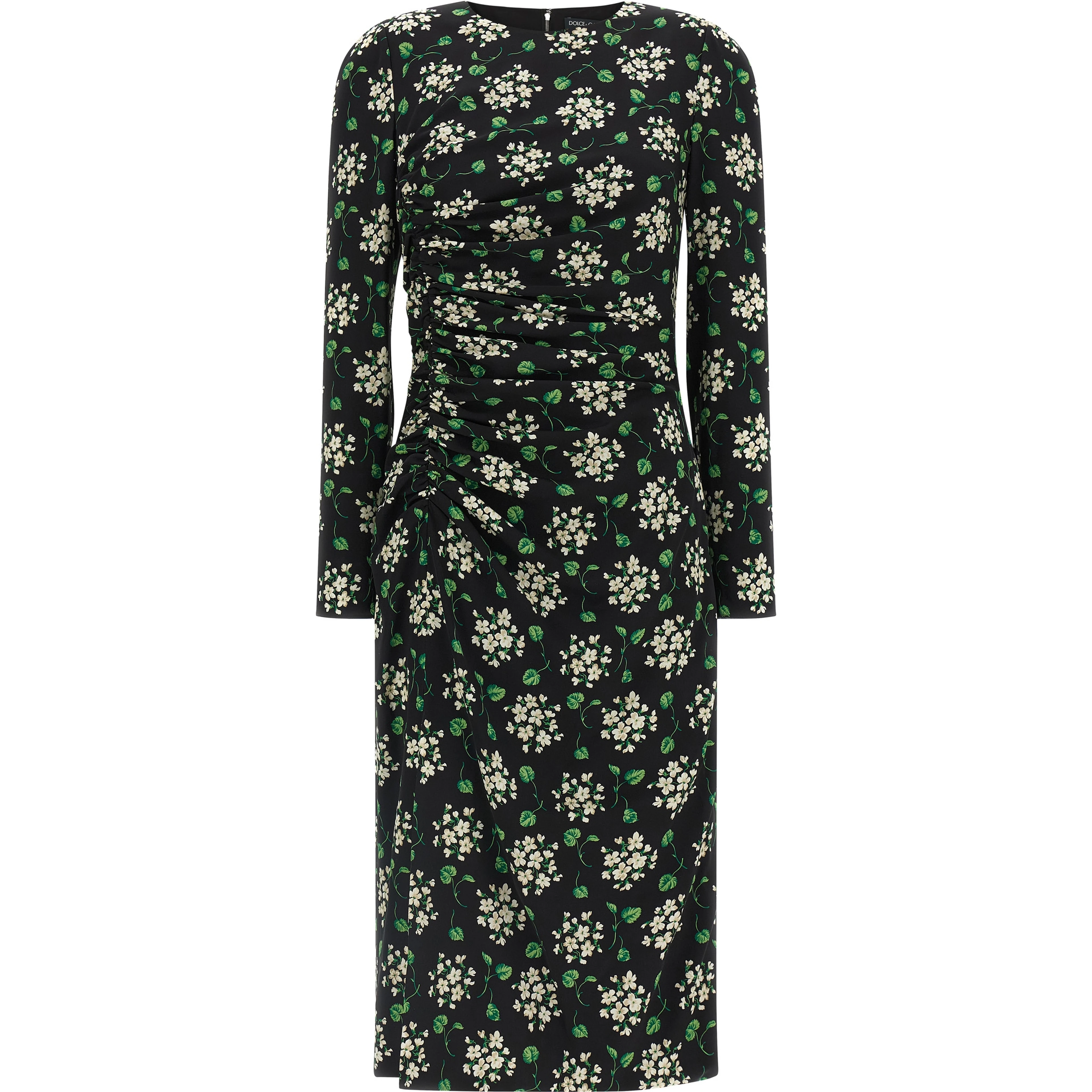 Black Synthetic Midi Dress