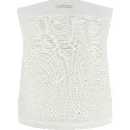 White Cotton Sleeveless Jacket