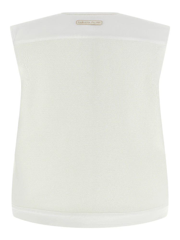 White Cotton Sleeveless Jacket alternative