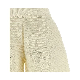 White Polyester Cropped Pants