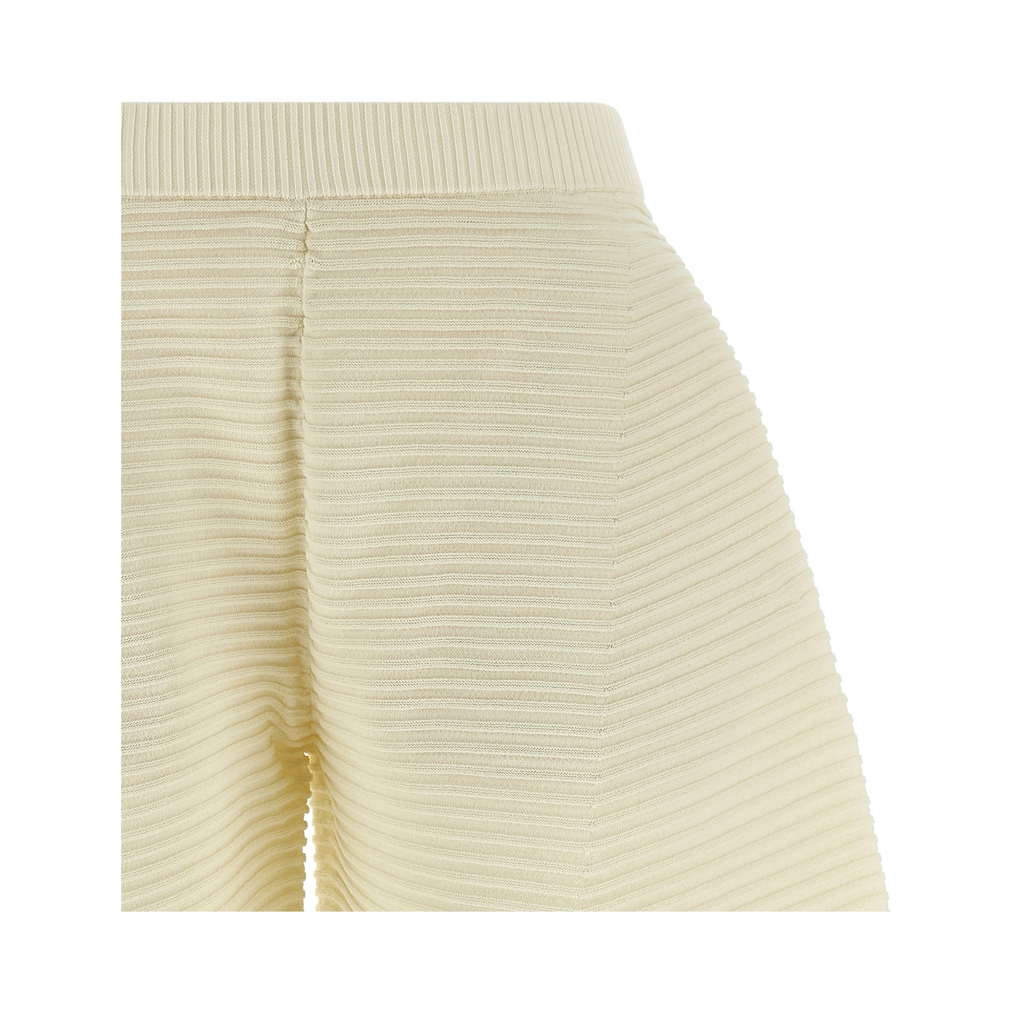 White Polyester Cropped Pants