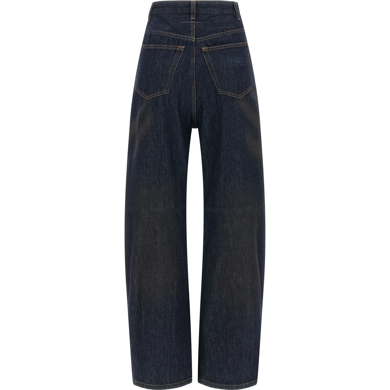 Blue Cotton High-Waisted Jean