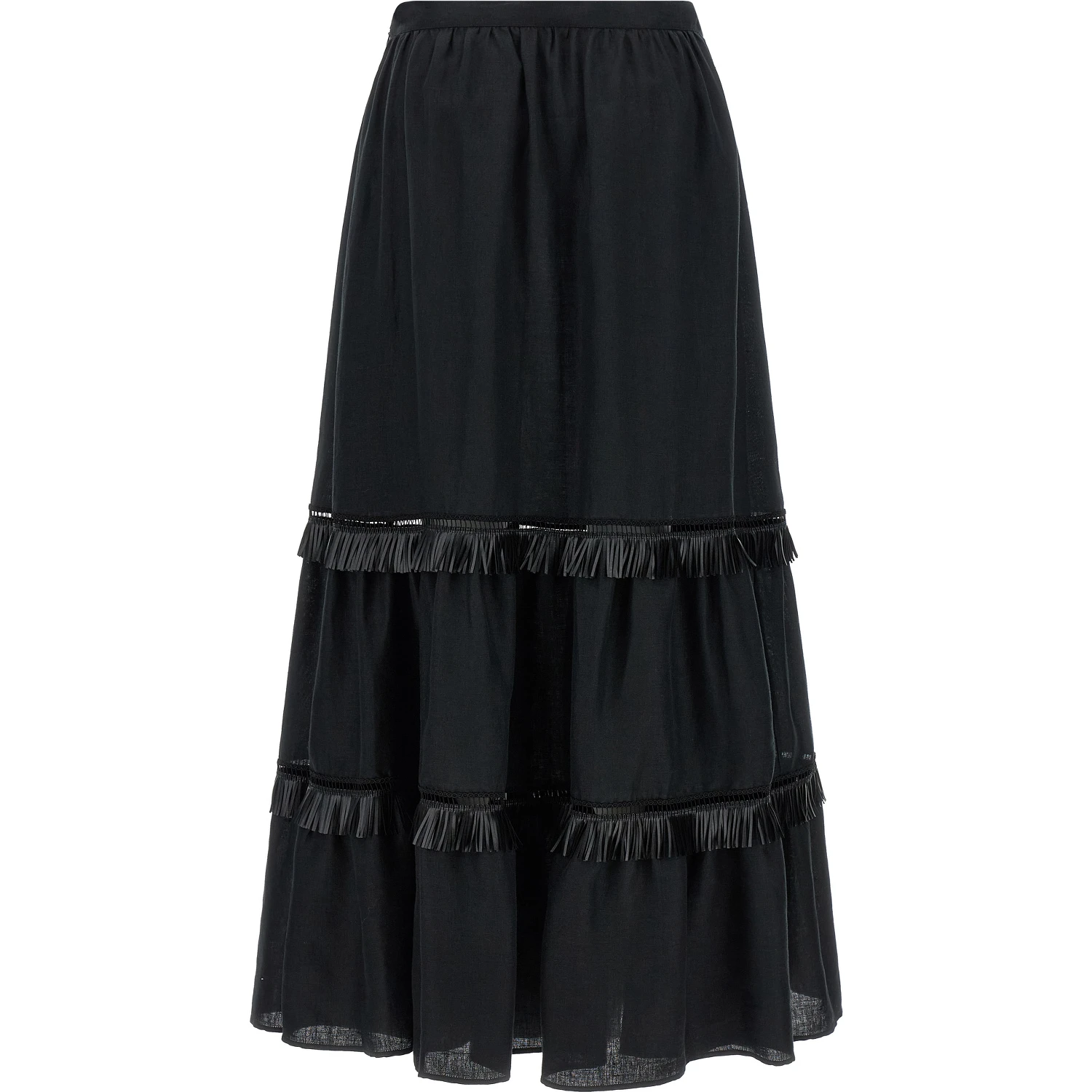 Black Linen Mini Skirt