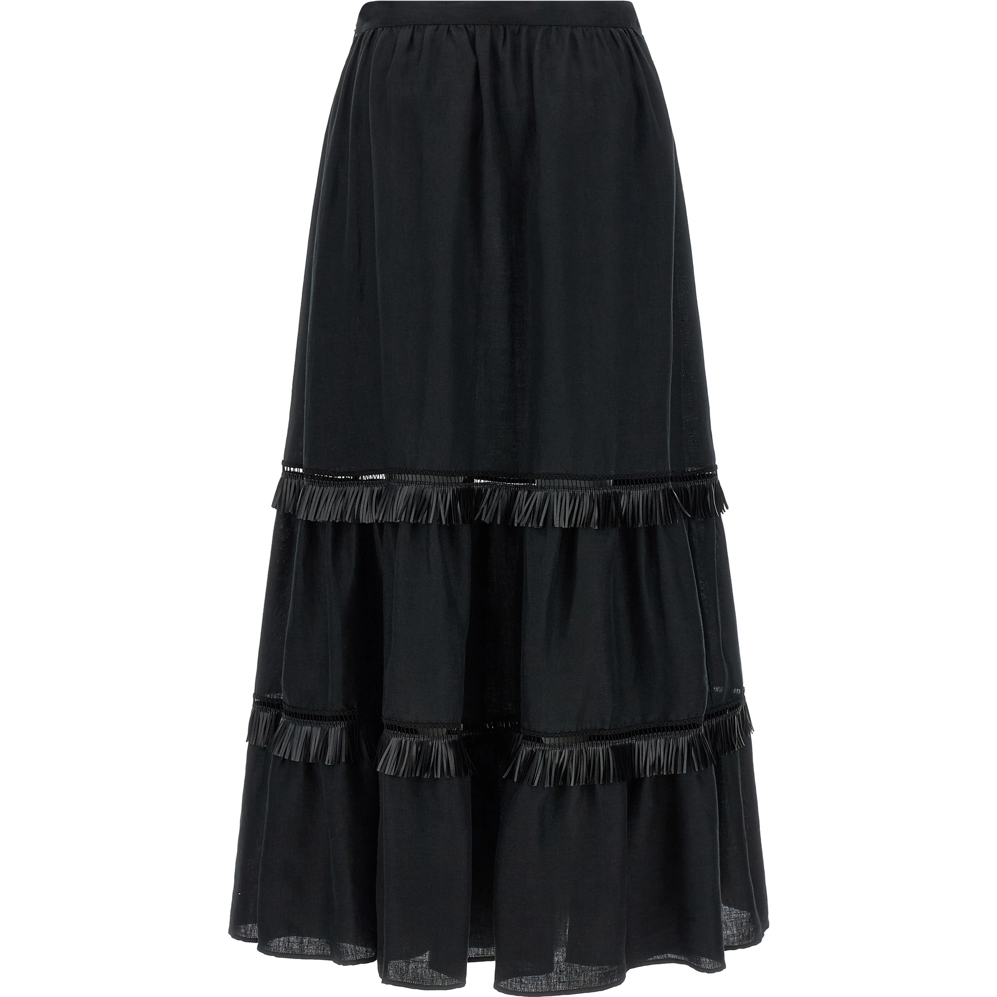 Black Linen Mini Skirt