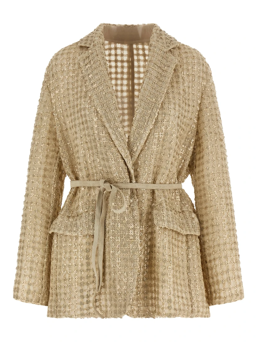 Beige Silk Blazer