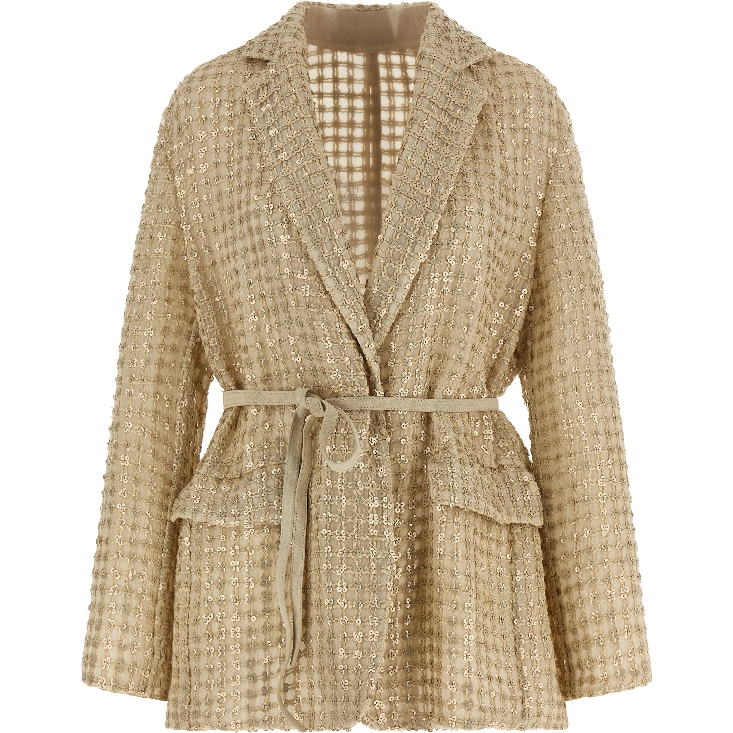 Beige Silk Blazer