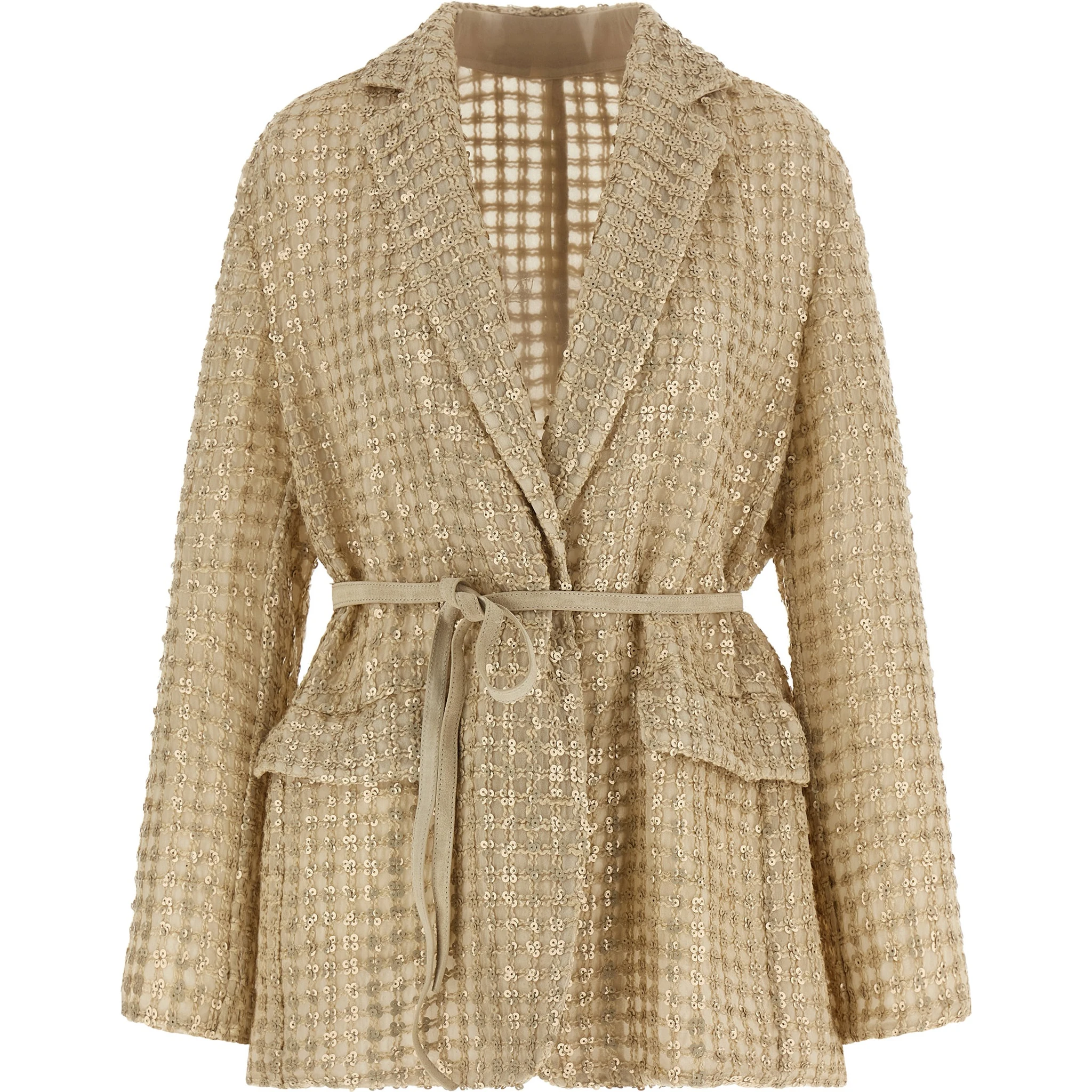 Beige Silk Blazer