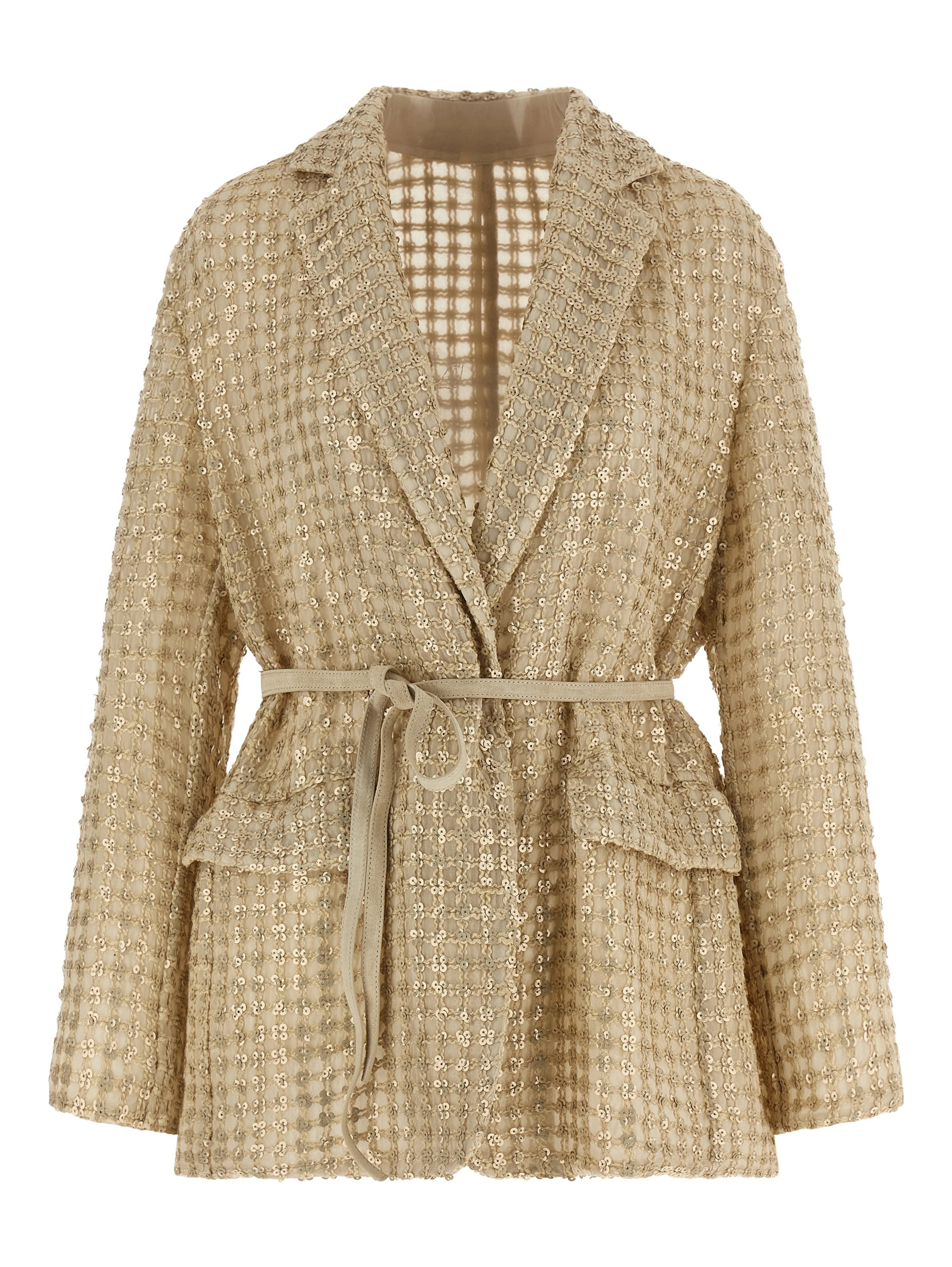 Beige Silk Blazer