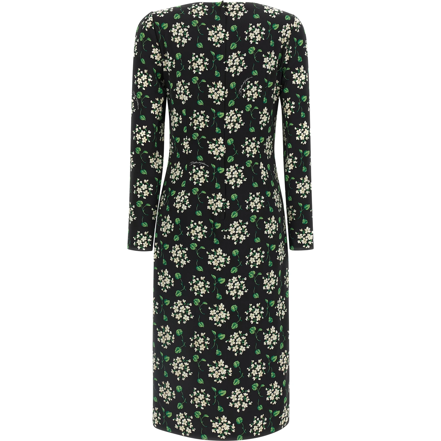 Black Synthetic Midi Dress