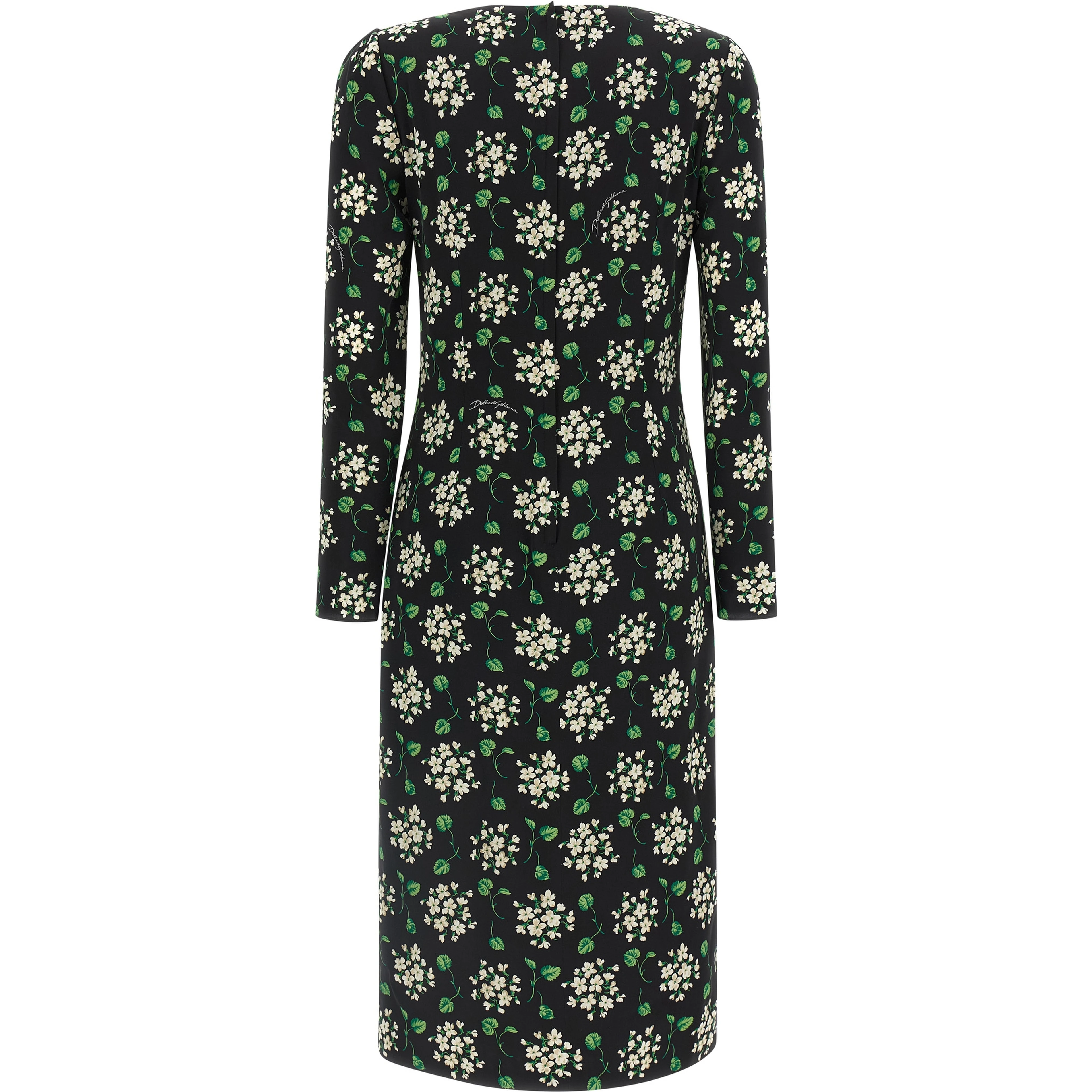 Black Synthetic Midi Dress