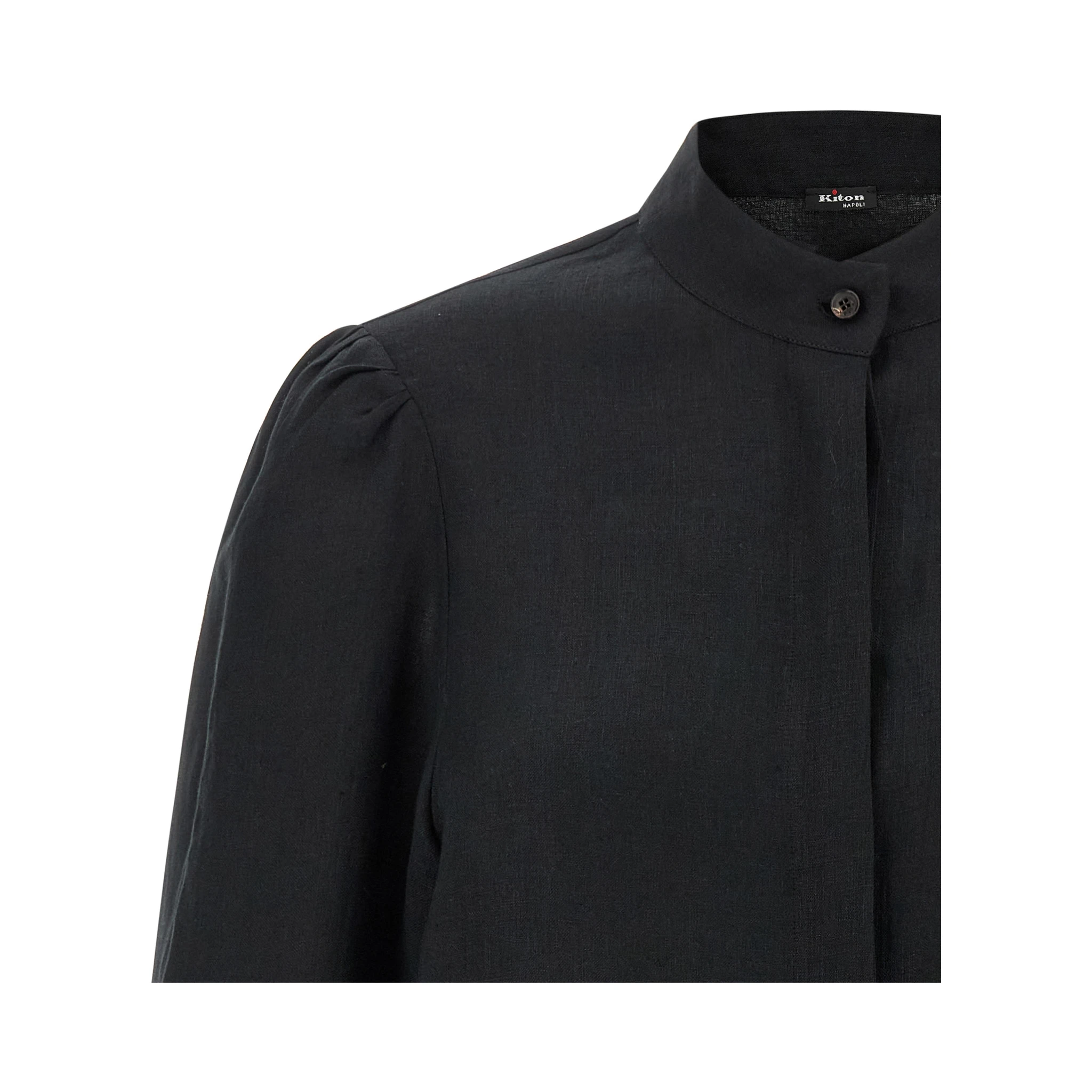 Black Linen Blouse
