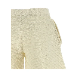White Polyester Cropped Pants