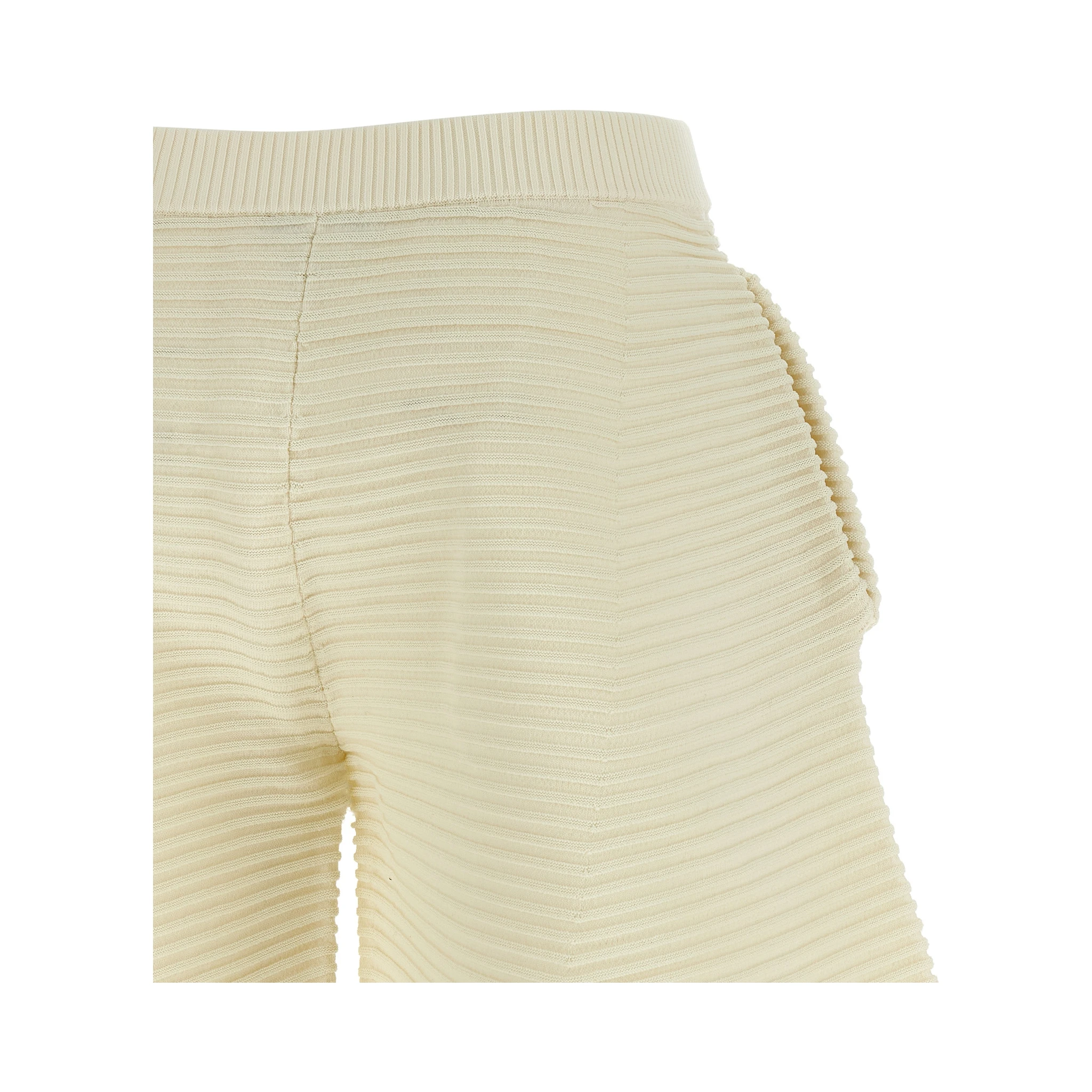 White Polyester Cropped Pants