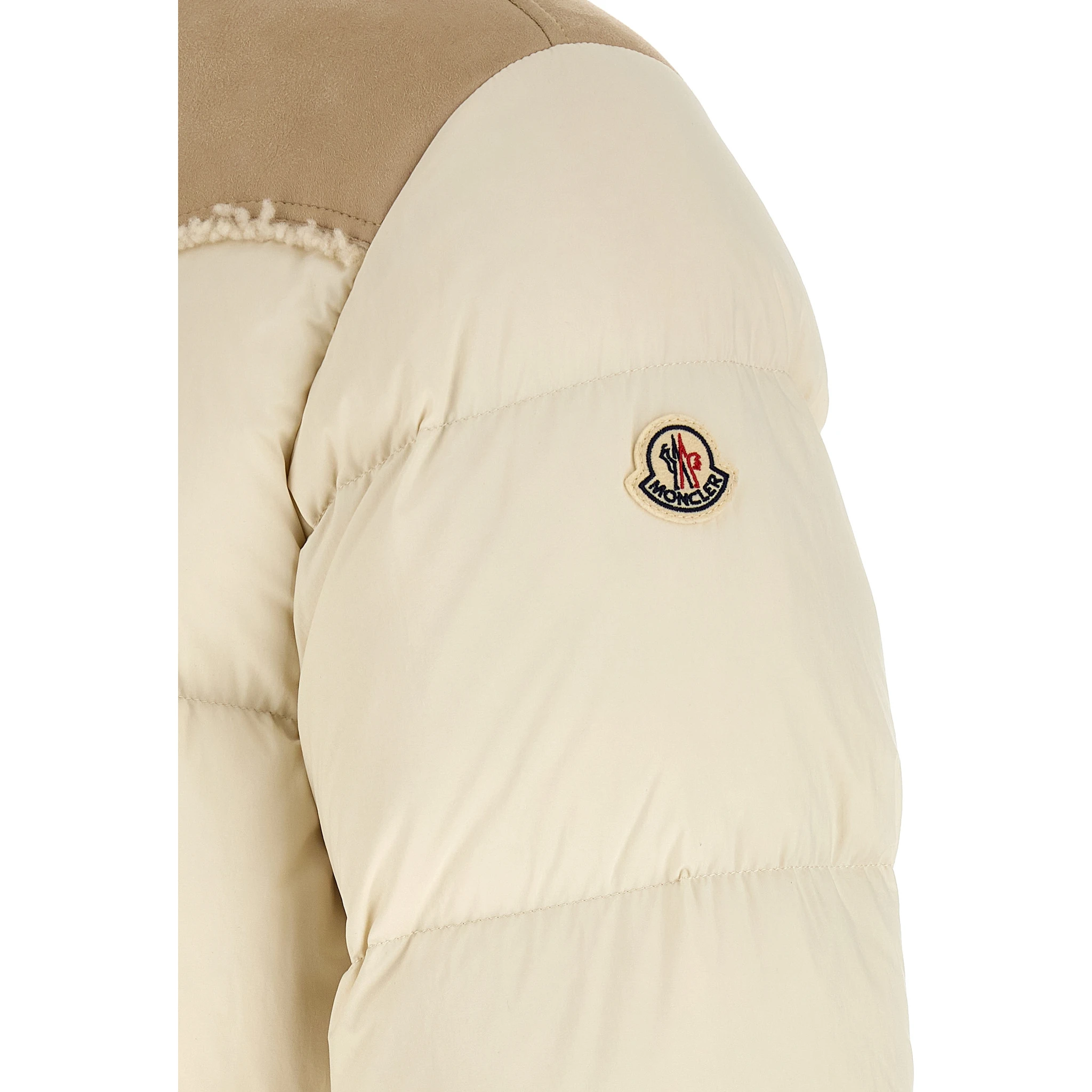 Beige Polyamide Full-Length Jacket