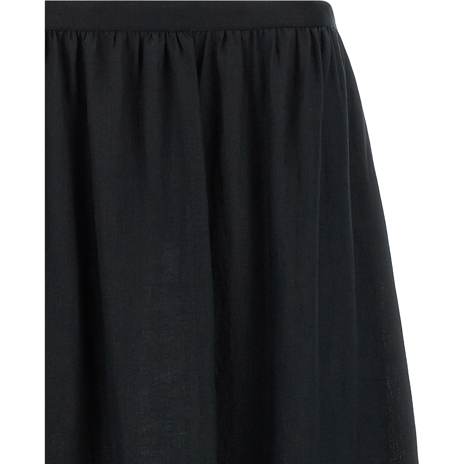 Black Linen Mini Skirt