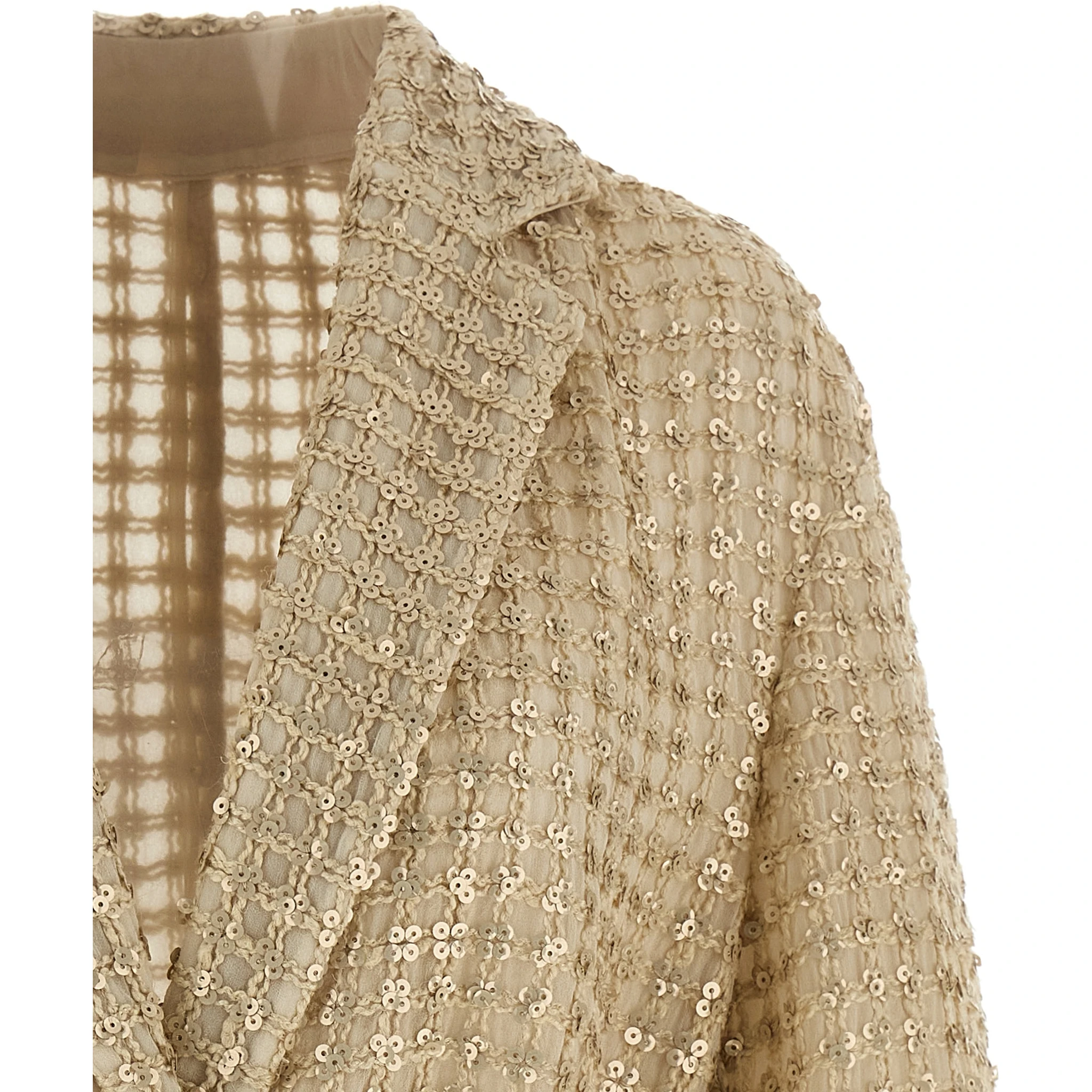 Beige Silk Blazer