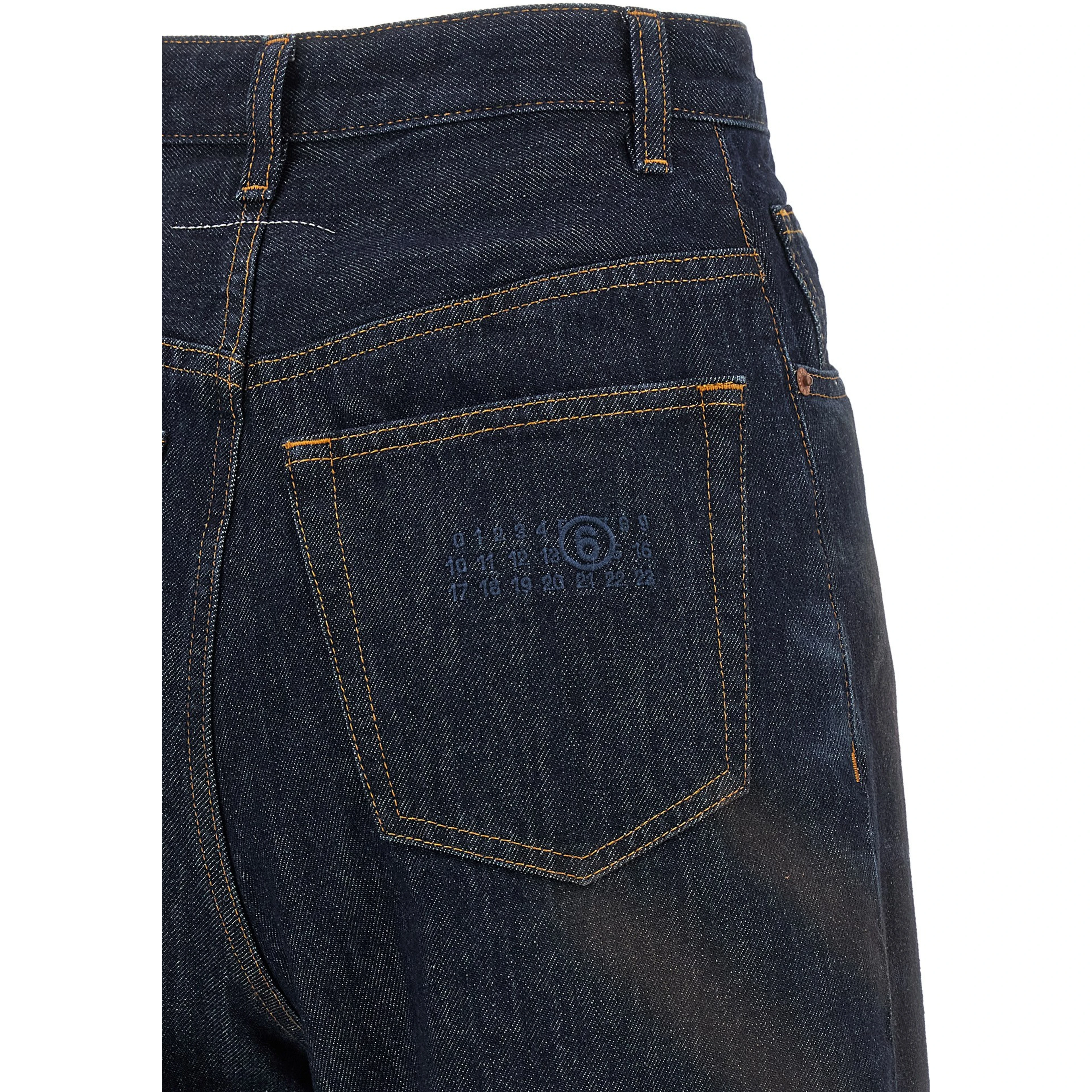 Blue Cotton High-Waisted Jean