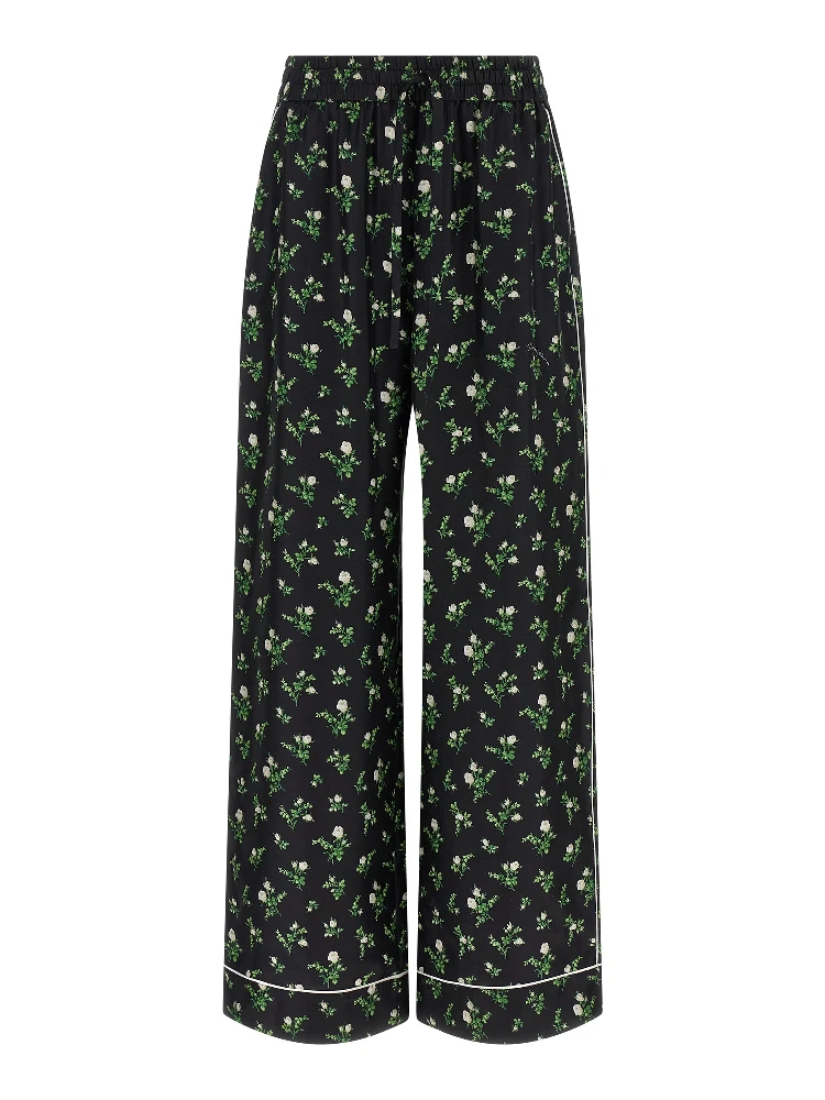 Black Silk Casual Pants