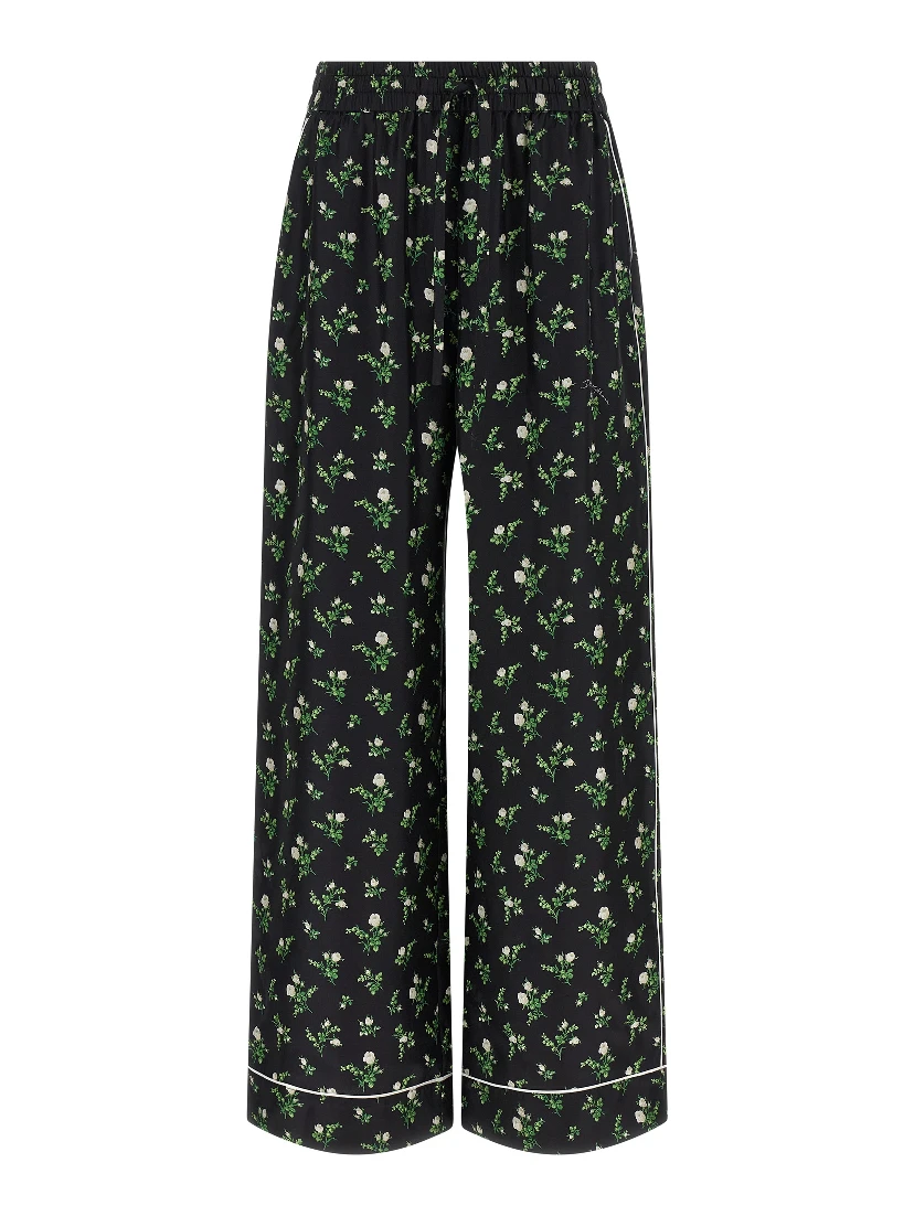 Black Silk Casual Pants