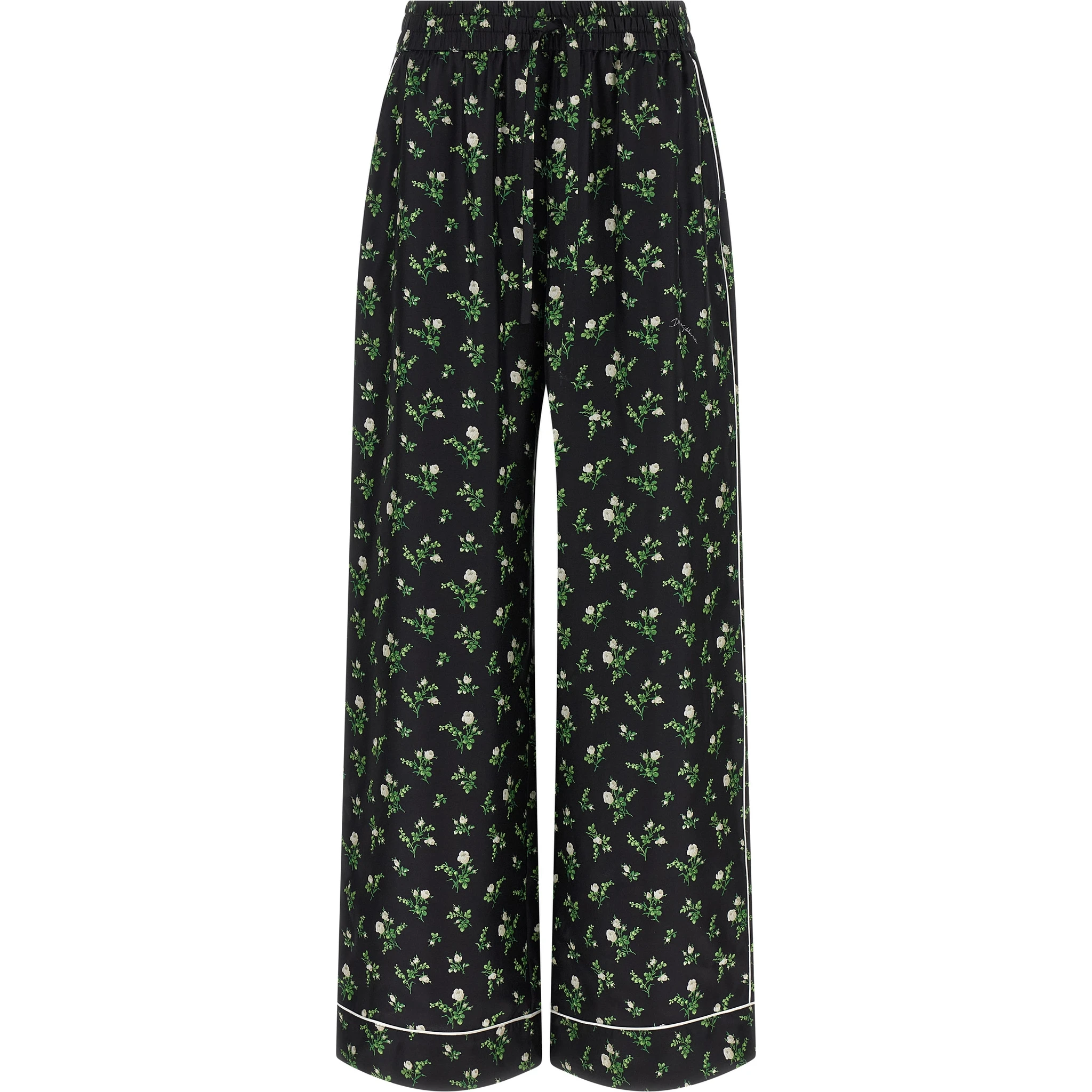 Black Silk Casual Pants