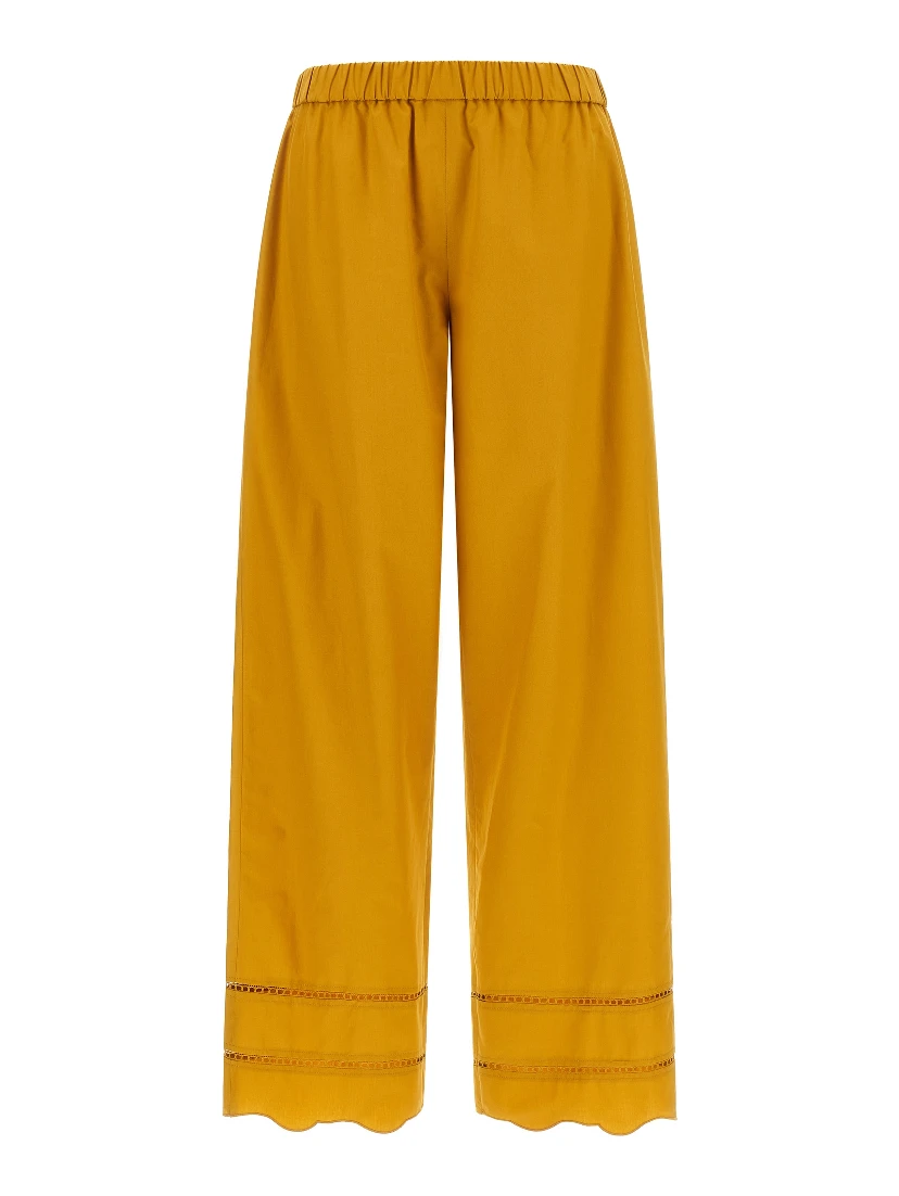 Bicolor Cotton Casual Pants
