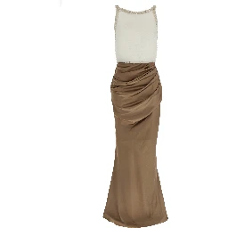 Multicolor Polyester Long Dress