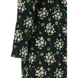 Black Synthetic Midi Dress