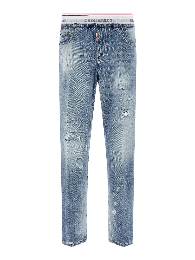 Blue Cotton Relaxed Fit Jeans