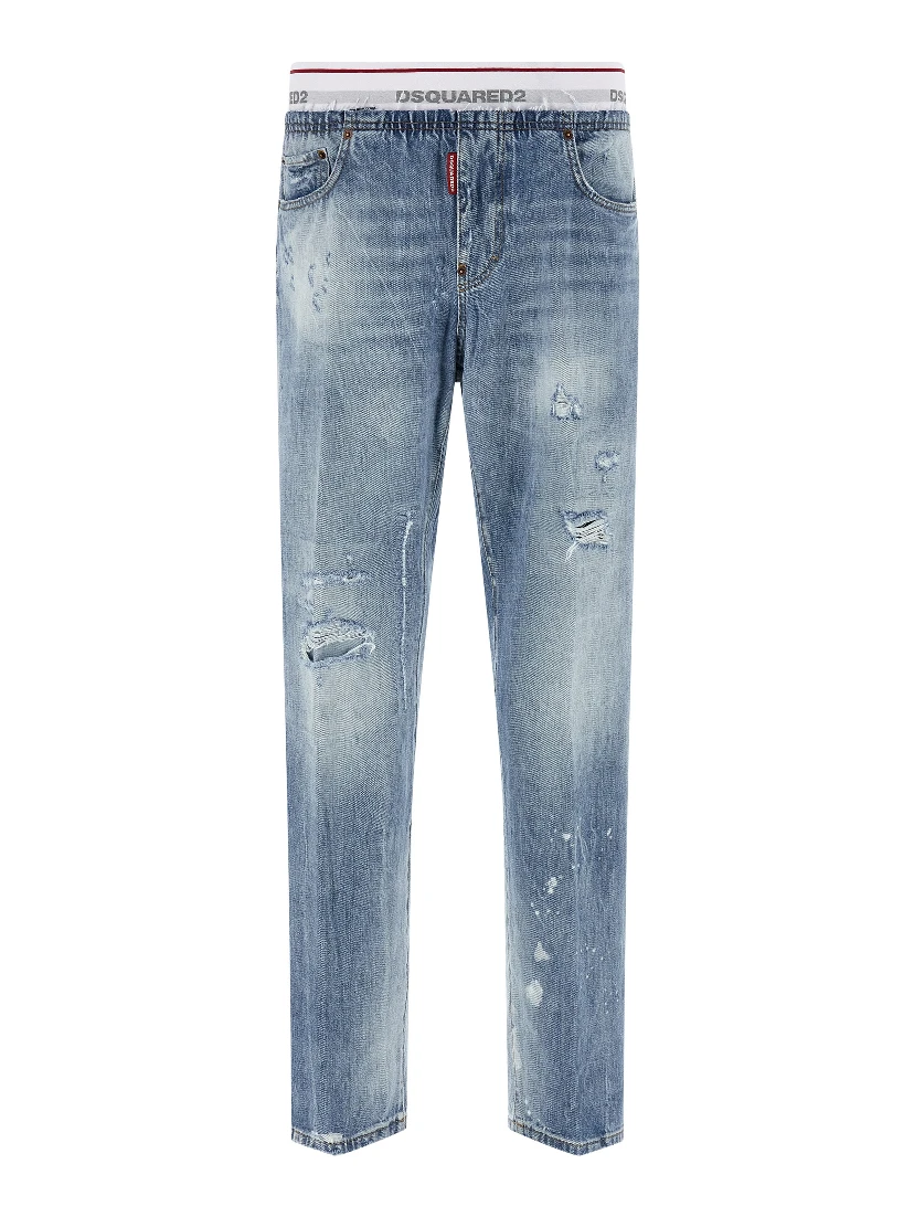 Blue Cotton Relaxed Fit Jeans