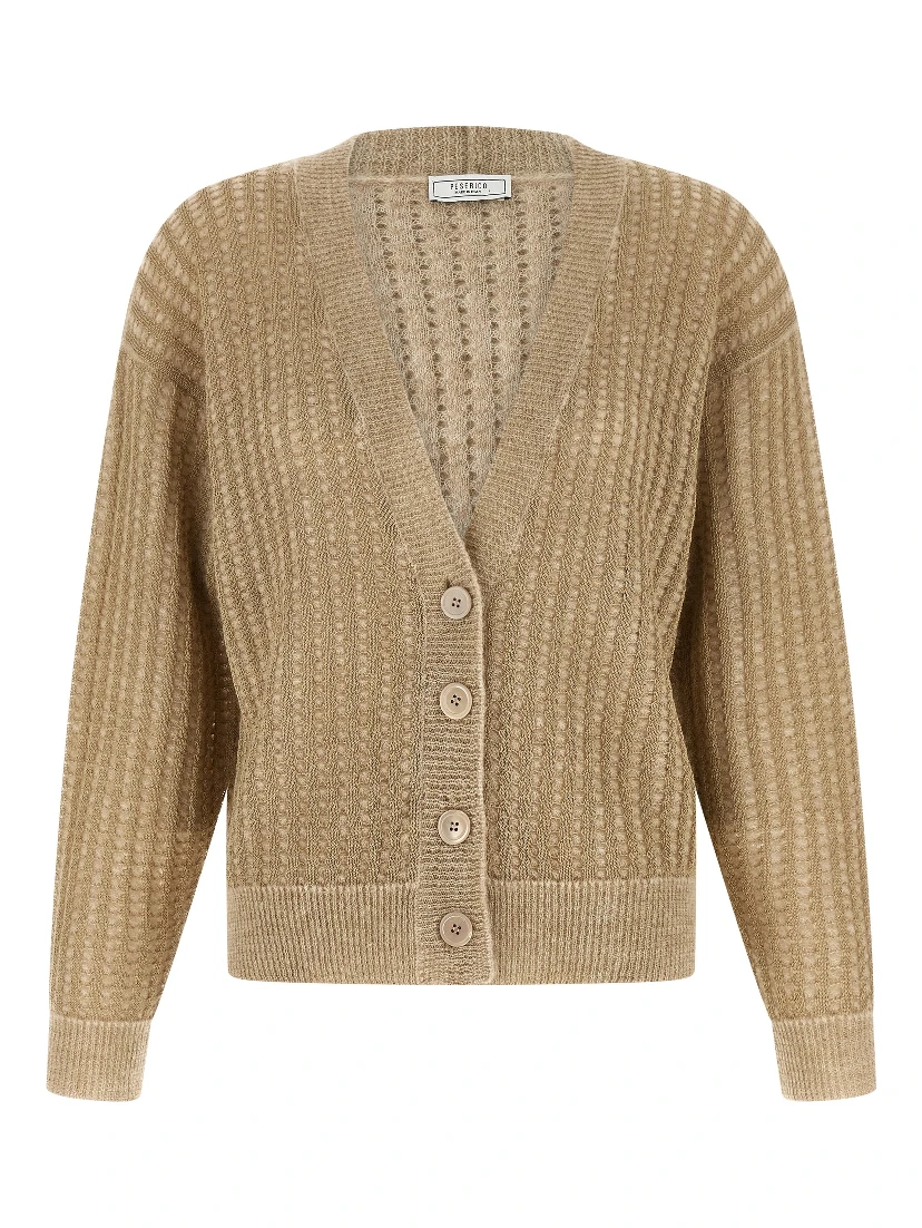 Beige Viscose Cardigan