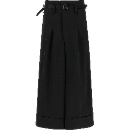 Black Acetate Flared Pants
