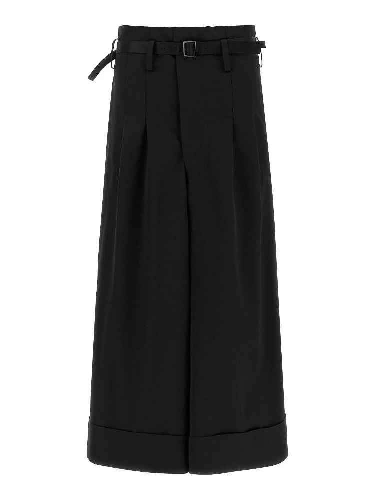 Black Acetate Flared Pants