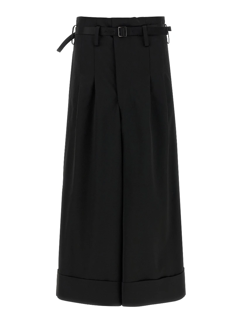 Black Acetate Flared Pants