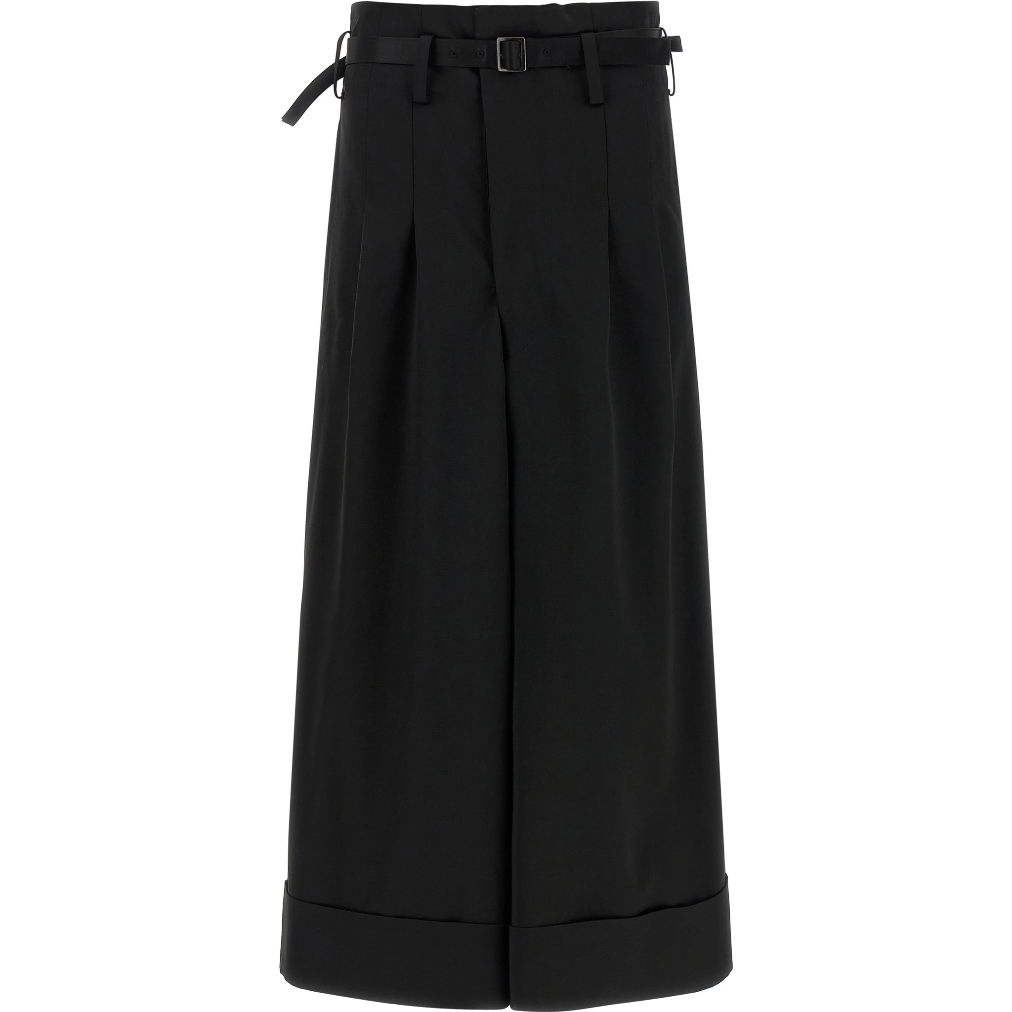 Black Acetate Flared Pants