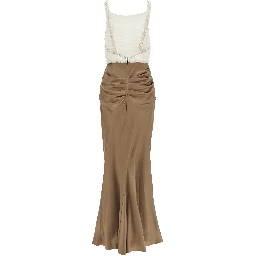 Multicolor Polyester Long Dress