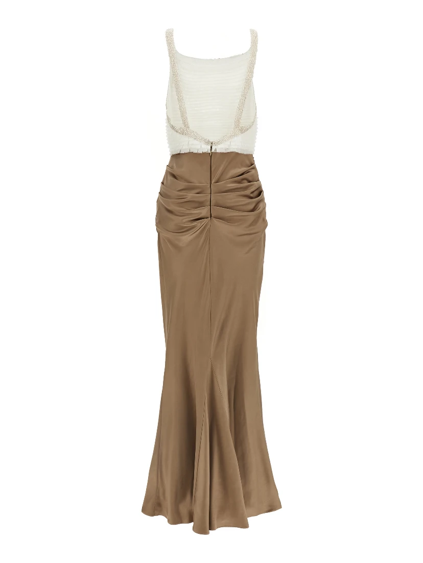 Multicolor Polyester Long Dress