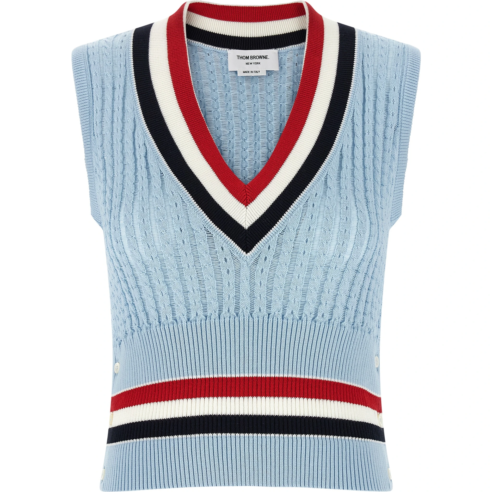 Blue Cotton Sleeveless Jacket