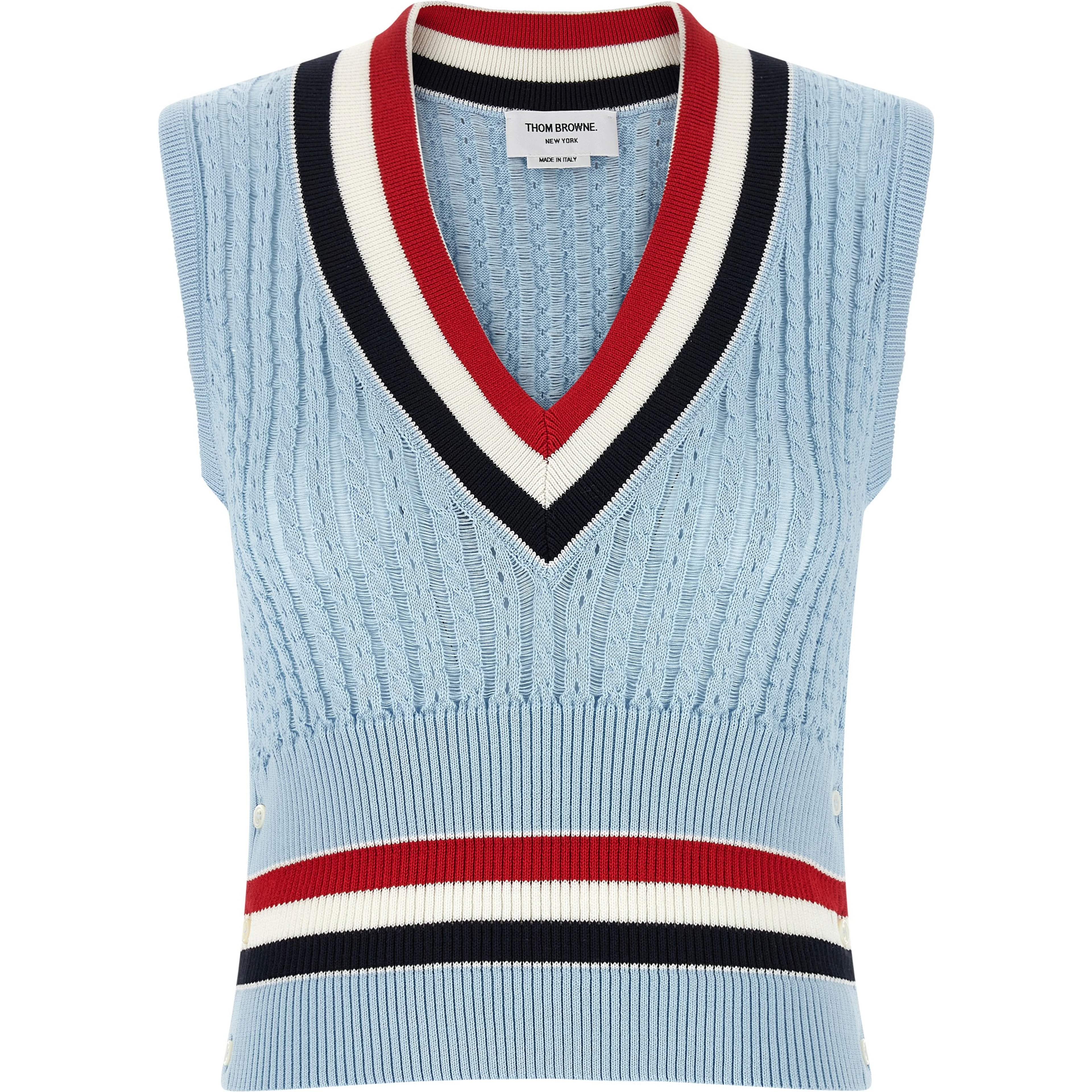 Blue Cotton Sleeveless Jacket