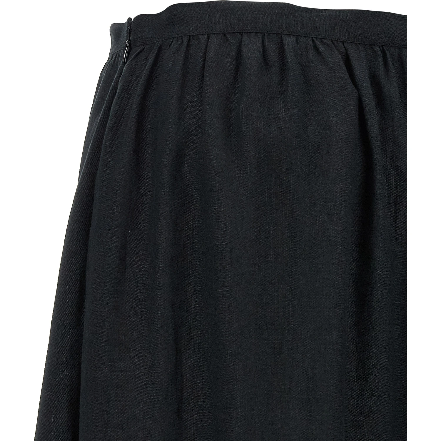 Black Linen Mini Skirt
