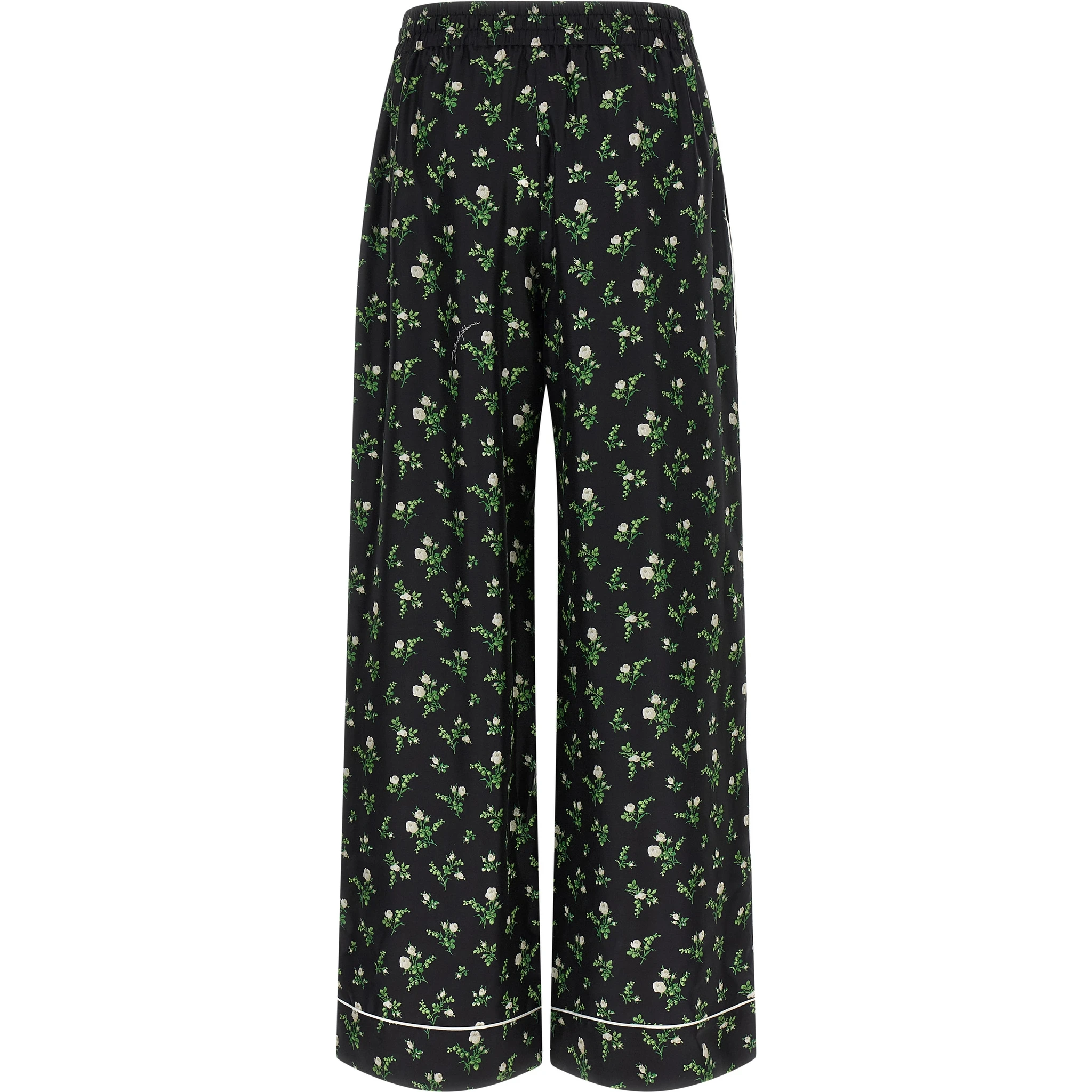 Black Silk Casual Pants