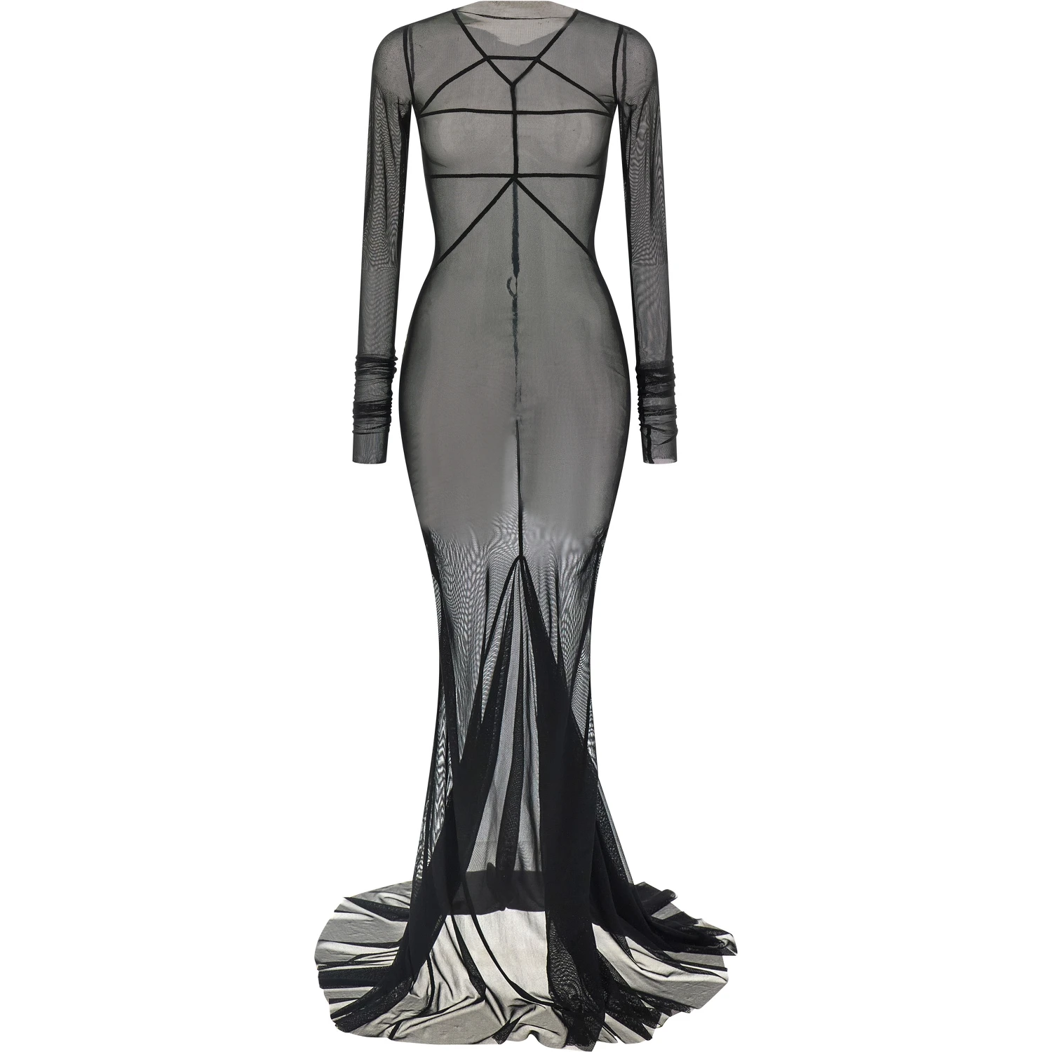 Black Nylon Long Dress